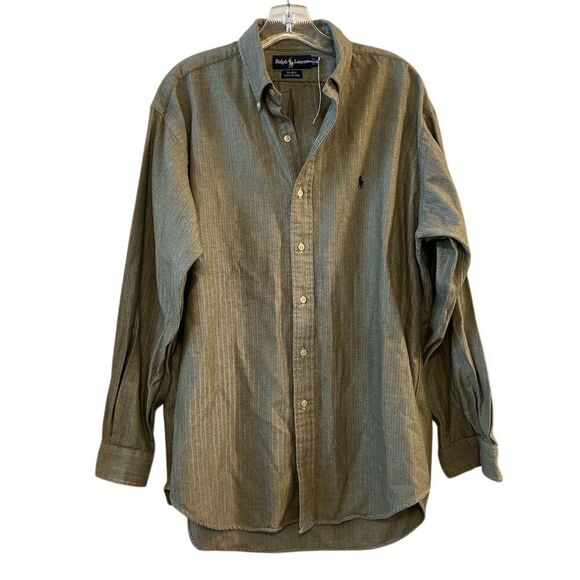 Ralph Lauren Men's M Brown Plaid Long Sleeve Button Down Shirt - Picture 1 of 9